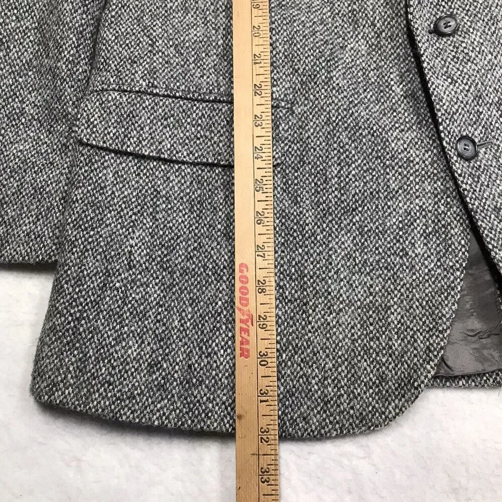 ALEXANDRE London Harris Tweed Sport Coat Men 44 Gray Vintage Hand Woven